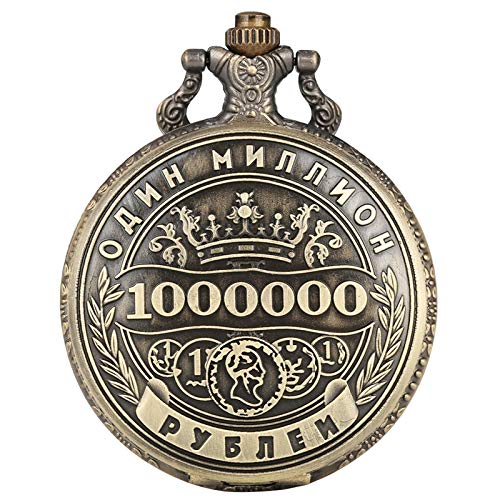 ZHAOXIANGXIANG Reloj De Bolsillo,Manualidades Copia Réplica Rusia Millón De Rublos Insignia Conmemorativa Reloj De Bolsillo De Colección De Monedas De Rublo Plateado En Relieve De Doble Cara