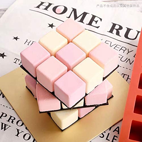 ZHENGCHENG 15 cavidades 3 cm Molde de Silicona de Forma Cuadrada para Pastel horneado de Chocolate trufa Postre Herramientas de decoración de Pasteles Molde de Cubitos de Hielo