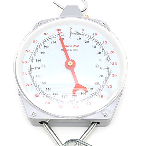 ZHFENG 100kg / 220lbs Clockface Báscula colgante Pesaje Carnicería con gancho Herramienta de medición