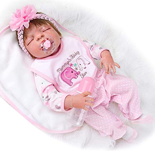 ZIYIUI 23 " Muñecas Juguete Realista de Muñecas 58cm Vinilo de Silicona de Algodón Reborn Baby Doll