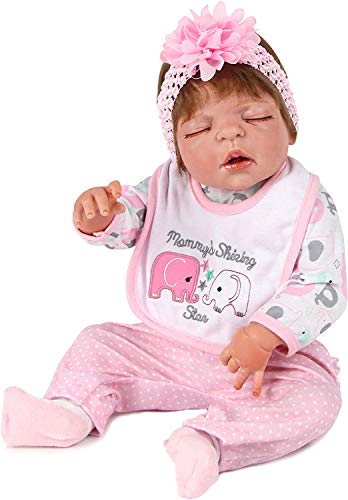 ZIYIUI 23 " Muñecas Juguete Realista de Muñecas 58cm Vinilo de Silicona de Algodón Reborn Baby Doll