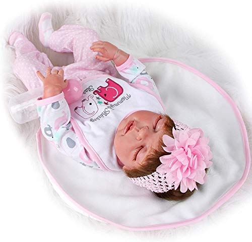 ZIYIUI 23 " Muñecas Juguete Realista de Muñecas 58cm Vinilo de Silicona de Algodón Reborn Baby Doll