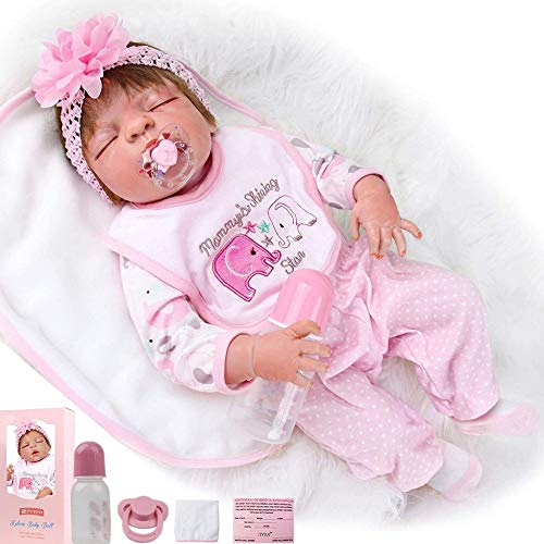 ZIYIUI 23 " Muñecas Juguete Realista de Muñecas 58cm Vinilo de Silicona de Algodón Reborn Baby Doll