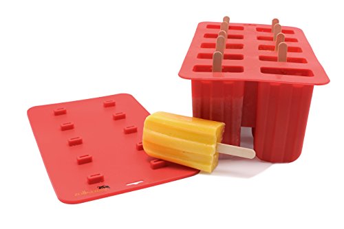 ZOLLNER24 Molde de Silicona para 10 Helados o Polos, con palitos de Madera