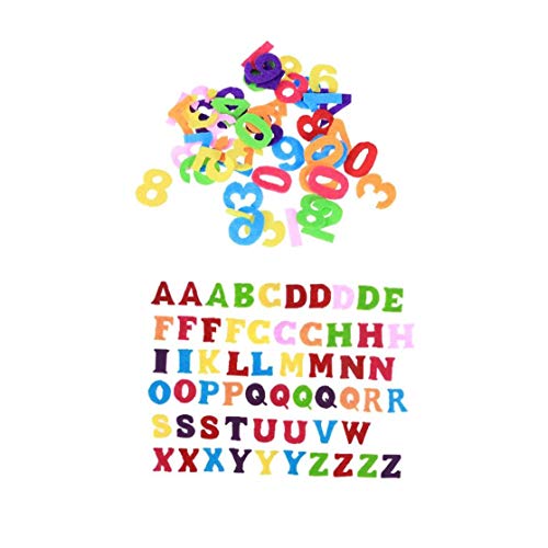 Zonfer 100 En 1 Tela No Tejida De Fieltro De Colores Historieta del Alfabeto Letras Números Sheets Craft Kids Scrapbooking Accesoria Hecha a Mano