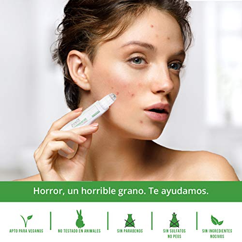 ZOWIX. Serum Concentrado antiacne. Elimina el acné facial. Envase Roll on super práctico. Eficaz en granos, espinillas y puntos negros. 25ml