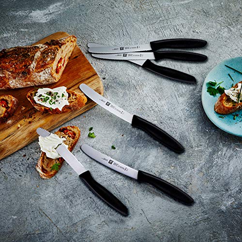 Zwilling 38070-900-0 Twin Grip - Cuchillo de cocina con filo ondulado (6 piezas, hoja de 12 cm, acero de nitrógeno)