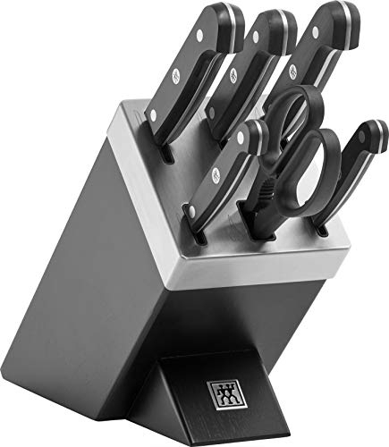 Zwilling Gourmet - Bloque de cuchillos autoafilable (7 piezas), Madera, Negro