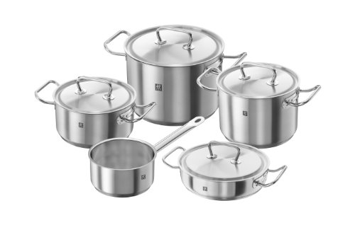 Zwilling Twin Classic - Batería de cocina, 5 piezas, Acero inoxidable, Apto para todo tipo de cocinas, incluída inducción