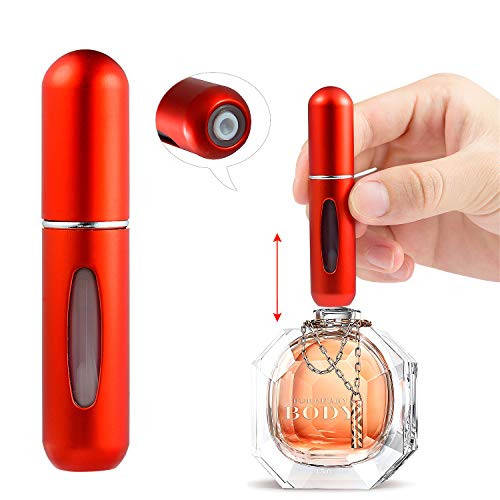 ZWOOS 4 Pieza Atomizador Perfume Recargable, 5ml Botella Vacío Pulverizador Viaje en Bolso, Bomba Recargable Perfume Spray Frasco