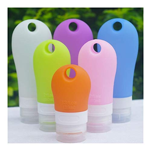 ZZYUBB 38 Ml 60 Ml 90 Ml Portátil Mini Botella De Silicona Mi Recargable Recorrido De La Botella De Loción Puntos Champú De Contenedores (Material : Silicone, Specifications : 60ml)