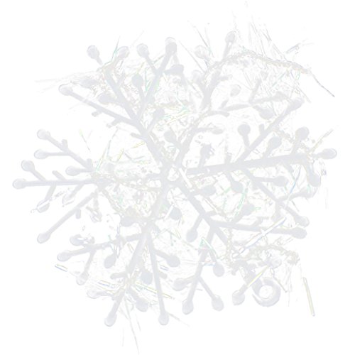 -Adornos para árbol de navidad, con forma de copo de nieve, 6 cm (60 unidades)