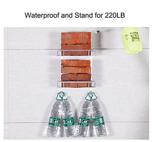 - Estante esquinero para ducha con 2 estantes, no es necessario prácticas agujeros sul muro para instalación, de aluminio, con de ganchos