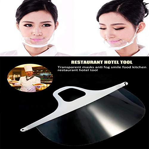 01 pantalla de cara, protección de la cara de plástico transparente para hostelería, protección facial antivaho impermeable a prueba de salpicaduras(20 unidades)