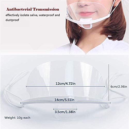 01 pantalla de cara, protección de la cara de plástico transparente para hostelería, protección facial antivaho impermeable a prueba de salpicaduras(20 unidades)