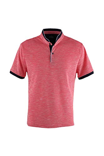 0110Voray Ga Polo Hombre algodón Granito Cuello Mao Vivo Estampado (Rojo, XL)