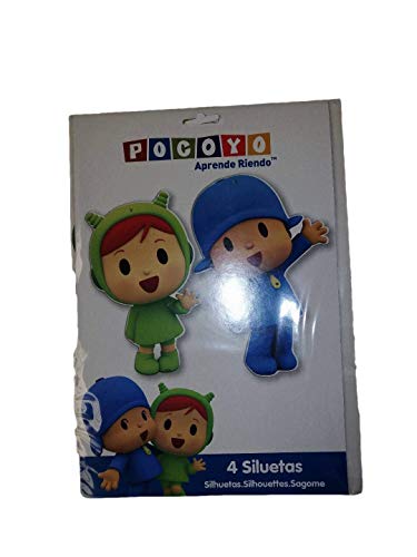 0888, Pack 4 Siluetas 30 cms Pocoyo y Nina, para Decoracion de Fiestas y cumpleaños