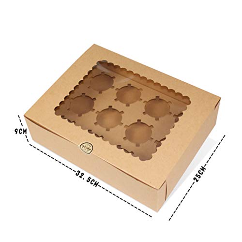 1 caja para cupcakes con 12 cavidades para magdalenas, pasteles, para casa, postres