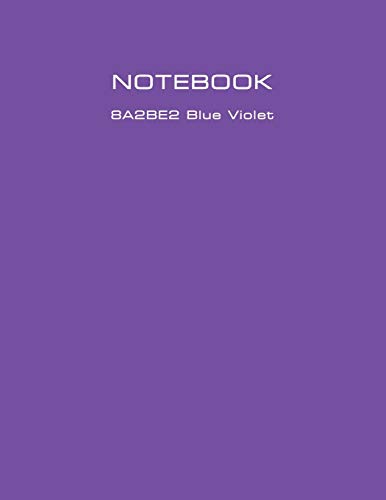 1 Subject College Ruled Notebooks with Design #8A2BE2 Blue Violet 8.5" x 11" 100 sheets - Quality Paper Minimal Style for Journal Diary Work or Travel