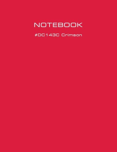 1 Subject College Ruled Notebooks with Design #DC143C Crimson - 8.5" x 11" 100 sheets - Quality Paper Minimal Style for Journal Diary Work or Travel