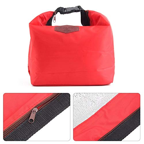 1 Unid Cremallera Aislada Bolsa Térmica Aislamiento Bento Picnic Almuerzo Bolsa Caja de Comida rápida Práctico refrigerador Mantener Caliente Popular en Todo el Mundo Venta - Rojo - Rojo