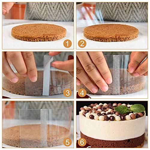 1 x tarta borde lámina transparente Acetat rollo transparente rollo pasteles Halsbänder Tortenrandfolie borde borde alrededor Wickelband 10 cm x 10 m para Tortendeko Chocolate mousse Postre anillos