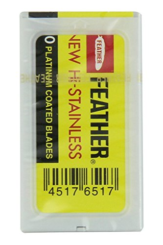 10 cuchillas de afeitar Feather New Hi-Stainless (1 paquete)