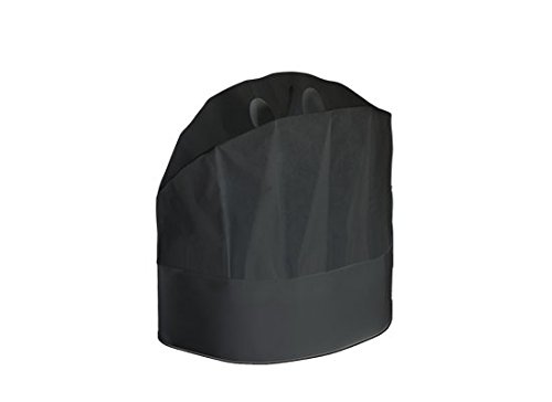 10 gorros de cocina de 23 cm. Grand Chef cerrado elegante resistente ajustable negro