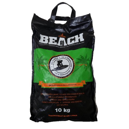 10 kg Beach Coco Briquetas de Black sellig Pura Cáscaras Barbacoa Carbón – Calidad Profesional Reach Registrado