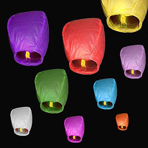 10 pcs Cielo Lanterns colores mixtos farolillos chinos voladores, Mini sky lantern globo de aire caliente, papel de arroz no inflamable seguro, Cielo Linternas más mágico que fuego pirotécnicos