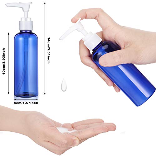 10 Piezas Botellas de Plástico Vacías de 100 ml Botellas de Bomba de Champú de Loción Vacías para Viaje Camping al Aire Libre Viaje de Negocios (Azul)