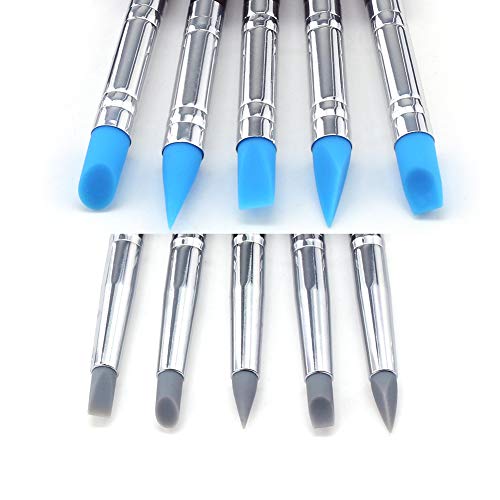 10 Unidades Arcilla Color Sculpting Shapers Clay Flexible Punta de Goma Shaping Pen Limpiar Pinceles de Pintura Herramientas de Talla