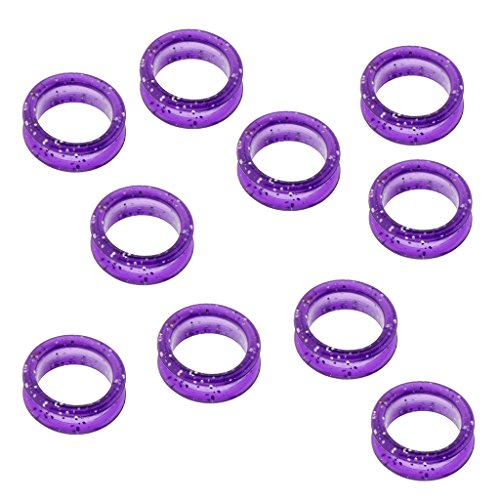 10 Unids Suave Anillo de Dedo de Caucho Anillo Protector para Tijeras de Peluquería - Púrpura