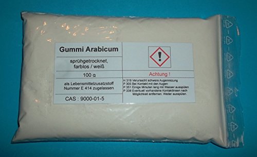 100 g goma arábiga, polvo Color blanco, sprühgetrocknet, E414 Calidad Alimentaria, DAB 10