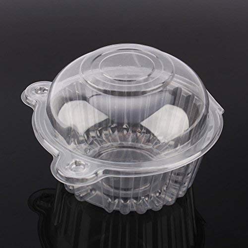 100 Grandes Cupcake Box, Singel plástico transparente para magdalenas Cupcakes funda de cúpula de Pod soporte para hogar cocina, 112 mm x 80 mm