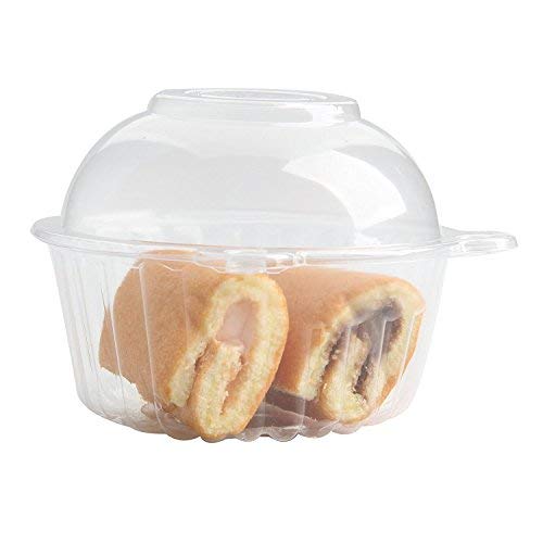 100 Grandes Cupcake Box, Singel plástico transparente para magdalenas Cupcakes funda de cúpula de Pod soporte para hogar cocina, 112 mm x 80 mm