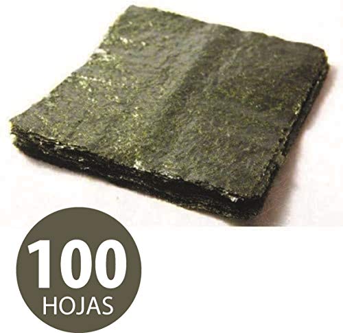 100 Hojas Completa de Alga Nori para Sushi de 20cm x 21cm Aprox