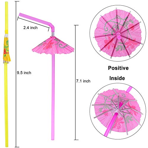 100 Pajas Decoración de Cóctel, Pajitas Desechables para Sombrilla, Pajitas de Cóctel para Fiestas Junto al Mar, Restaurantes y Bares, Suministros de Decoración