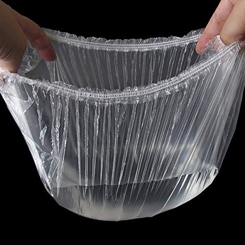 100 Piezas Gorros de Ducha Desechables Transparente Sombreros de Ducha Impermeable Gorro de Baño de Plástico Tapas de Ducha para Spa Balneario Hogar Hotel Uso Doméstico y Peluquería