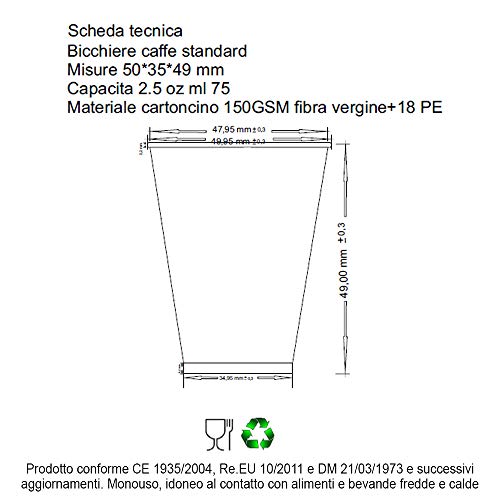 100 vasos de café de papel biodegradables tazas de 75 ml + 100 paletas de madera de abedul