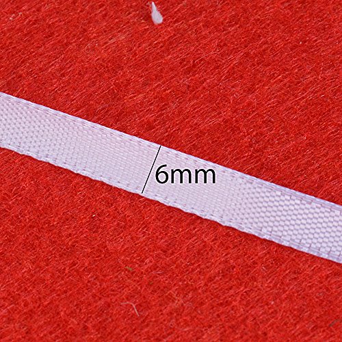 100 yardas Cinta de Raso Satén Seda Blanco 6mm para Embalaje Decoración de Regalo Cajas Flores Boda Navidad (Blanco-6mm*91m(100 yardas))