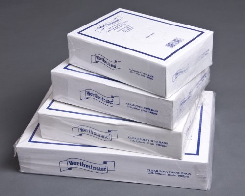 1000 Bolsas de plástico de Polietileno para Uso alimentario en Caja dispensadora de 250 mm x 375 mm