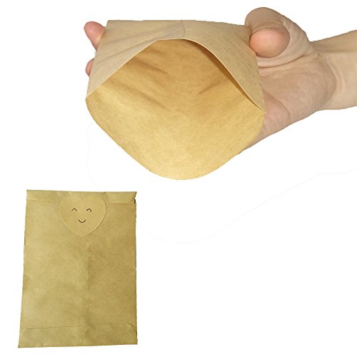 100pcs 6 * 10CM Bolsas Bolsitas Papel Kraft Pequeño Marrón Estraza Alimentos Bolsitas Mini Papel Paquete para Semilla Regalo Joyería Caramelos + (4.5cm) 10Hojas 120pcs Pegatina de papel kraft