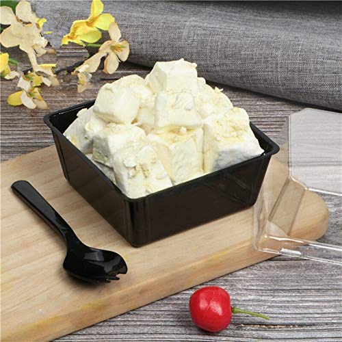 100pcs de alta calidad de cocción de la torta de embalaje caja de plástico transparente de frutas postre de mousse de leche de coco Puff for llevar la Copa con tapa