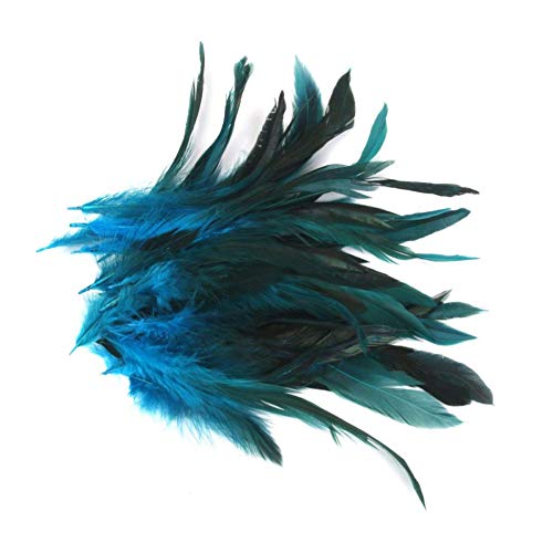 100pcs Hermosas Plumas De Gallo Decoración Fringe,Decoración de Bodas, Manualidades,Hogar Bricolaje Artesanía 15-20cm (color azul cielo)