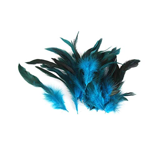 100pcs Hermosas Plumas De Gallo Decoración Fringe,Decoración de Bodas, Manualidades,Hogar Bricolaje Artesanía 15-20cm (color azul cielo)