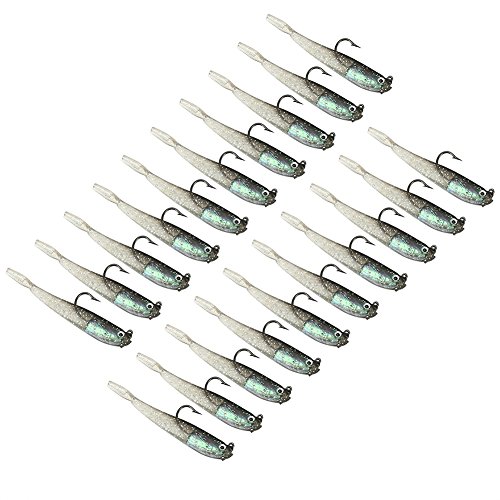 10pcs 75mm Ganchos de Pesca Suaves Señuelos de Pesca Artificial Ganchos de Pesca Agudos Cebo con Gancho