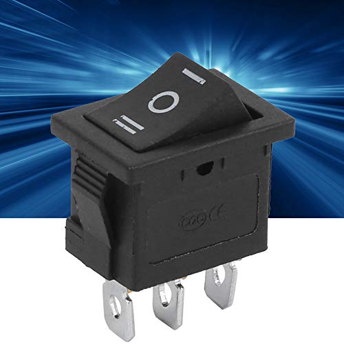 10PCS KCD1 Mini interruptores basculantes de 3 pines y 3 posiciones de encendido y apagado de botes cuadrados para bebederos, cintas de correr, altavoces de computadora, cafeteras, máquinas de masaje