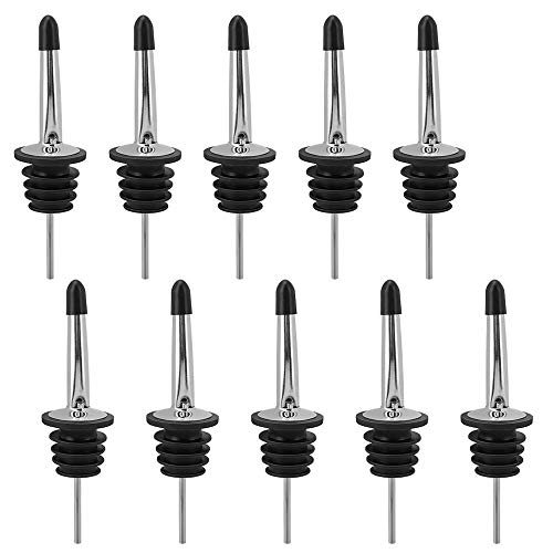 10PCS Vertedor de Acero Inoxidable para Botellas con Tapón – Boquilla, Dosificador, Dispensador, Vertedor Se Adapta a Cualquier Botella - Anti Goteo para Bebidas Cócteles Aceite Vino