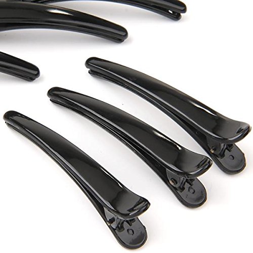 10X Pinza Clip para Cabello Pelo de Plástico Color Negro